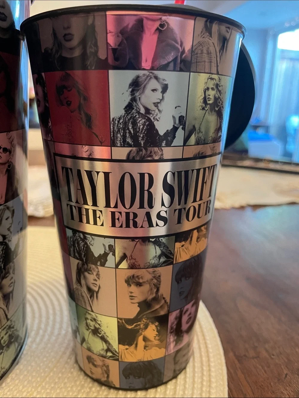 Taylor Swift Pink and Black Eras Tour Popcorn Bucket and Cups Set